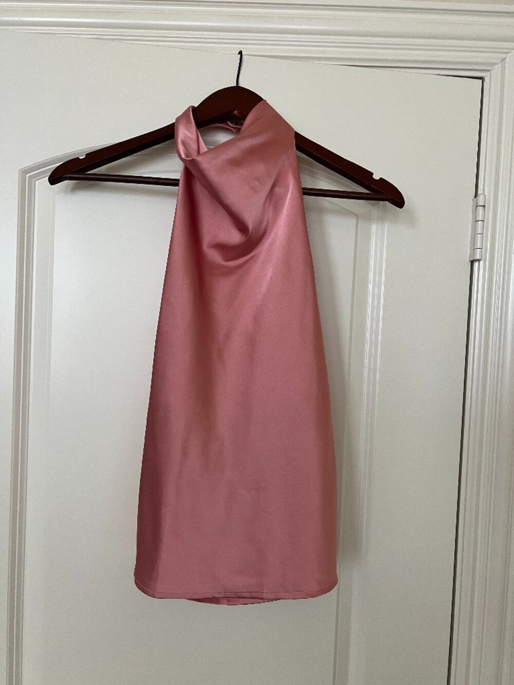 Pink Satin Halter Top - Picture 1 of 3